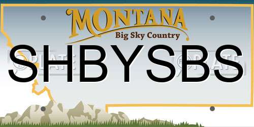 SHBYSBS Montana License Plate