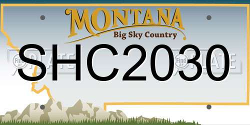 SHC2030 Montana License Plate