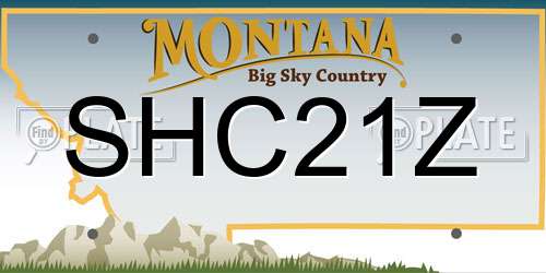 SHC21Z Montana License Plate