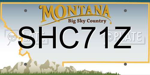 SHC71Z Montana License Plate