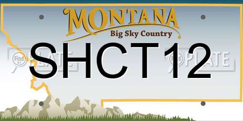 SHCT12 Montana License Plate