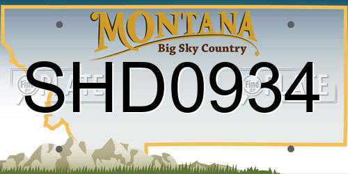 SHD0934 Montana License Plate