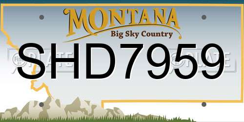 SHD7959 Montana License Plate