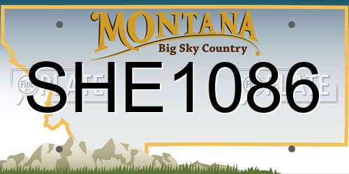 SHE1086 Montana License Plate