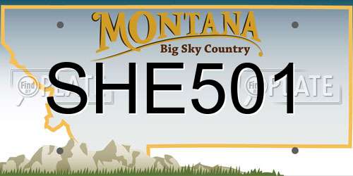 SHE501 Montana License Plate
