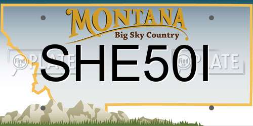 SHE50I Montana License Plate