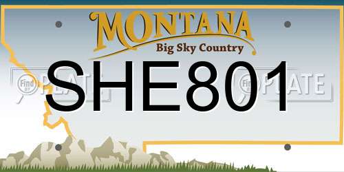 SHE801 Montana License Plate