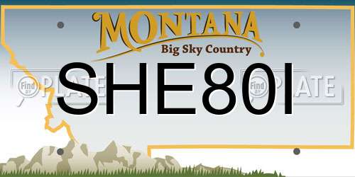 SHE80I Montana License Plate