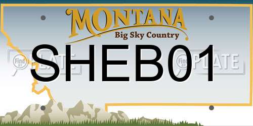 SHEB01 Montana License Plate