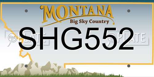 SHG552 Montana License Plate
