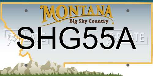 SHG55A Montana License Plate