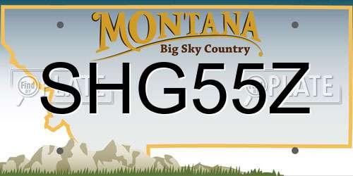 SHG55Z Montana License Plate