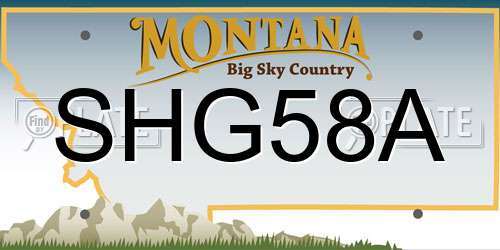 SHG58A Montana License Plate