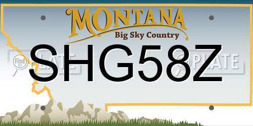 SHG58Z Montana License Plate