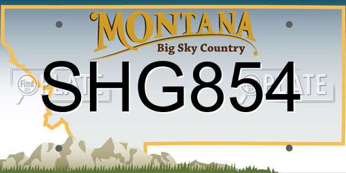 SHG854 Montana License Plate