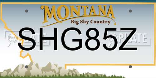 SHG85Z Montana License Plate