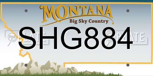 SHG884 Montana License Plate
