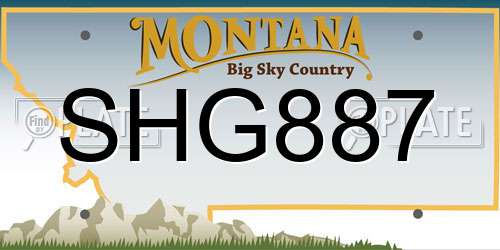 SHG887 Montana License Plate