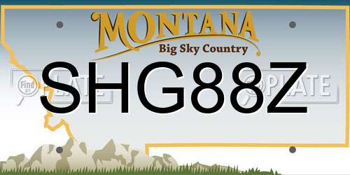 SHG88Z Montana License Plate