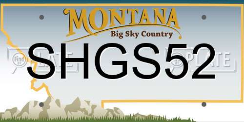 SHGS52 Montana License Plate