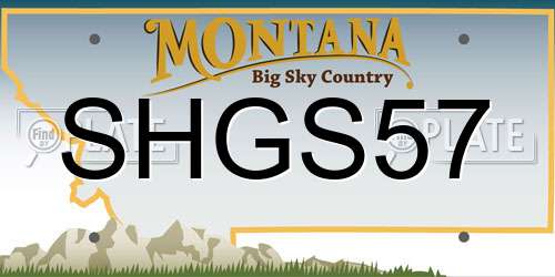 SHGS57 Montana License Plate