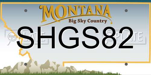 SHGS82 Montana License Plate