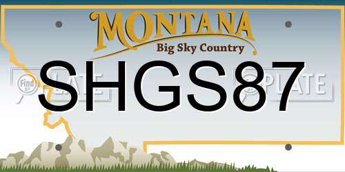 SHGS87 Montana License Plate