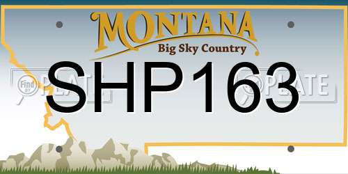 SHP163 Montana License Plate