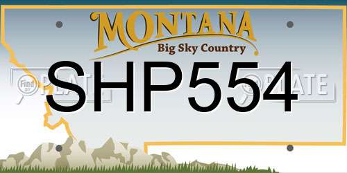 SHP554 Montana License Plate