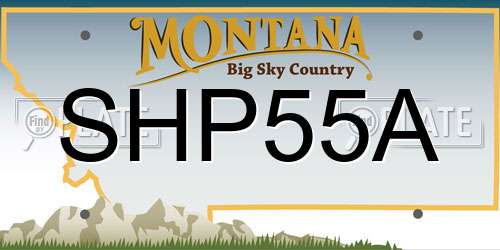 SHP55A Montana License Plate