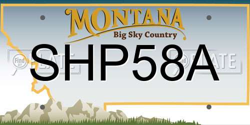 SHP58A Montana License Plate