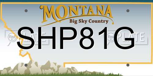 SHP81G Montana License Plate