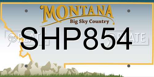 SHP854 Montana License Plate