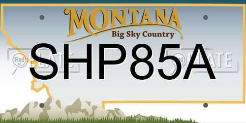 SHP85A Montana License Plate