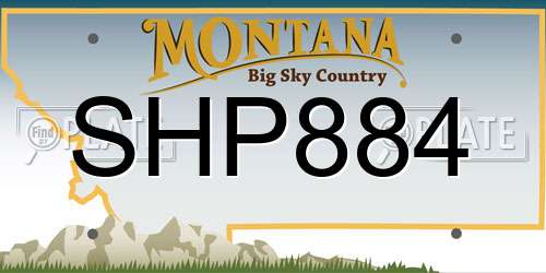 SHP884 Montana License Plate