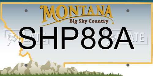 SHP88A Montana License Plate