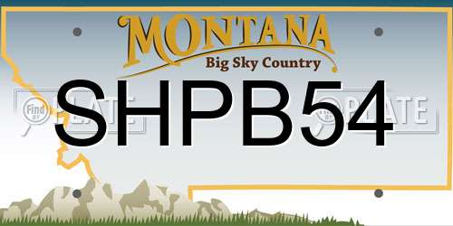 SHPB54 Montana License Plate