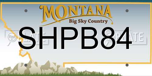 SHPB84 Montana License Plate