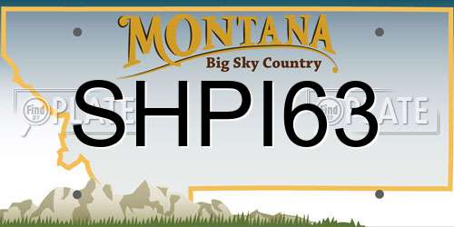 SHPI63 Montana License Plate