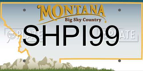 SHPI99 Montana License Plate