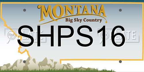 SHPS16 Montana License Plate