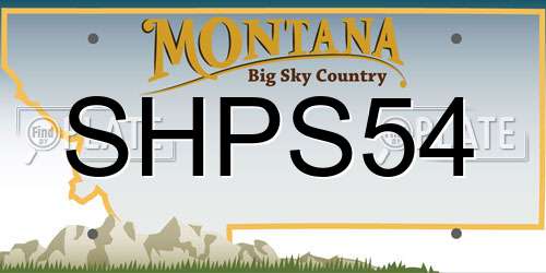 SHPS54 Montana License Plate