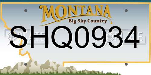 SHQ0934 Montana License Plate