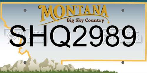 SHQ2989 Montana License Plate