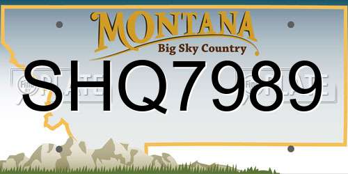 SHQ7989 Montana License Plate
