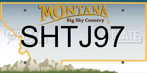 SHTJ97 Montana License Plate