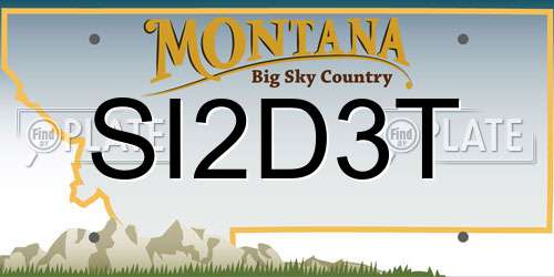 SI2D3T Montana License Plate