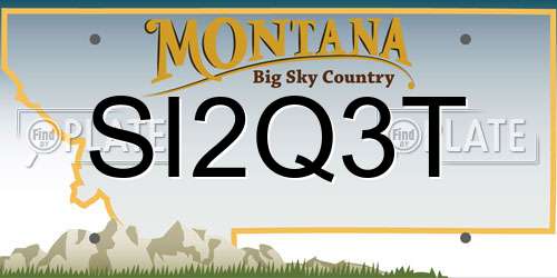 SI2Q3T Montana License Plate