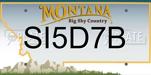 SI5D7B Montana License Plate