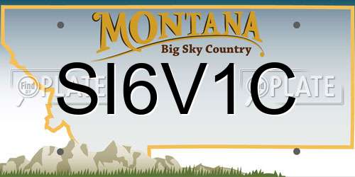 SI6V1C Montana License Plate